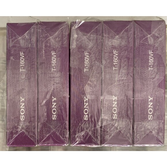 Lot of 5  Sony 8 Hours Premium Grade T-160 VE VHS Blank Video Tapes New Sealed - Picture 3 of 4
